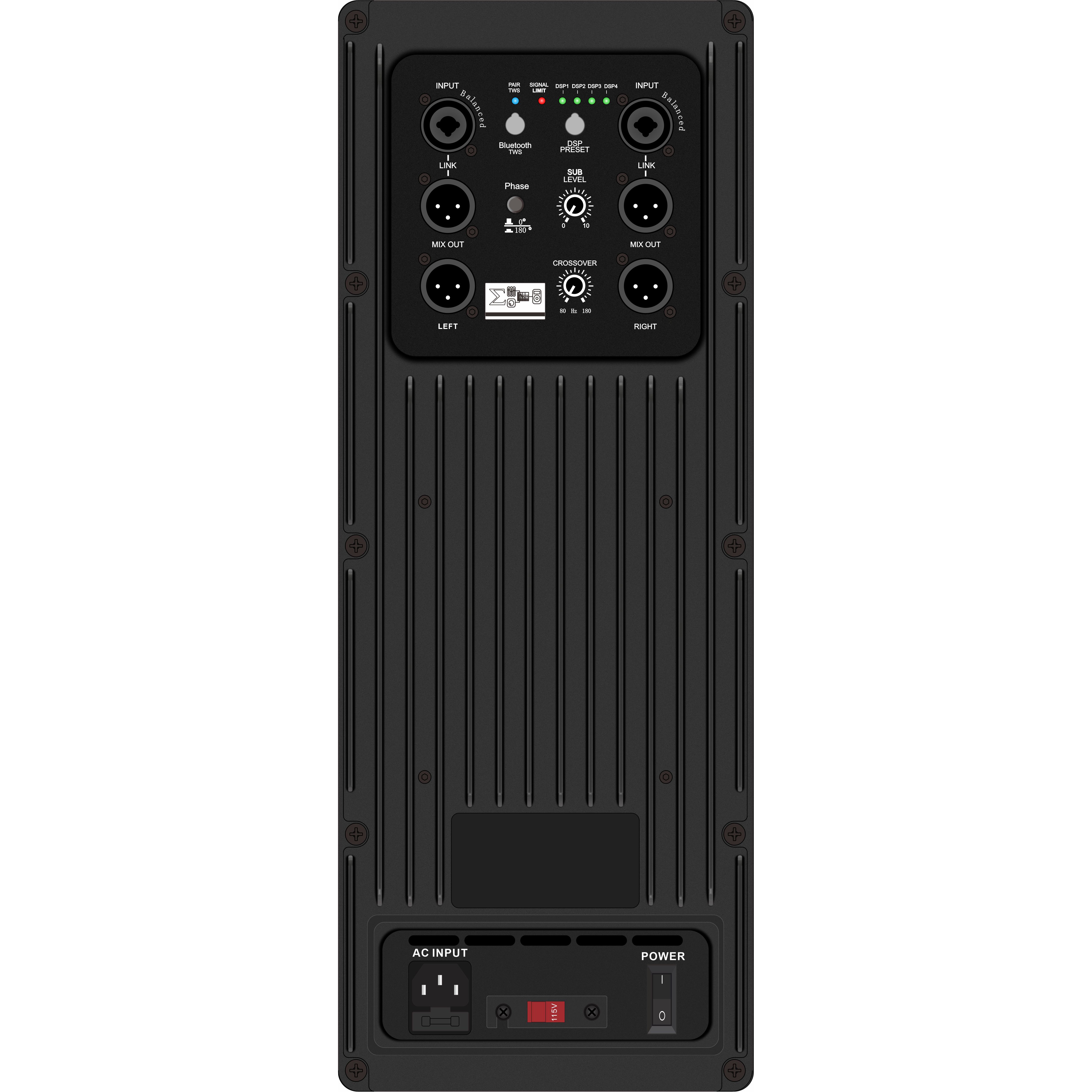 DSP1804SUB Tehollinen subwoofer DSP-vahvistin