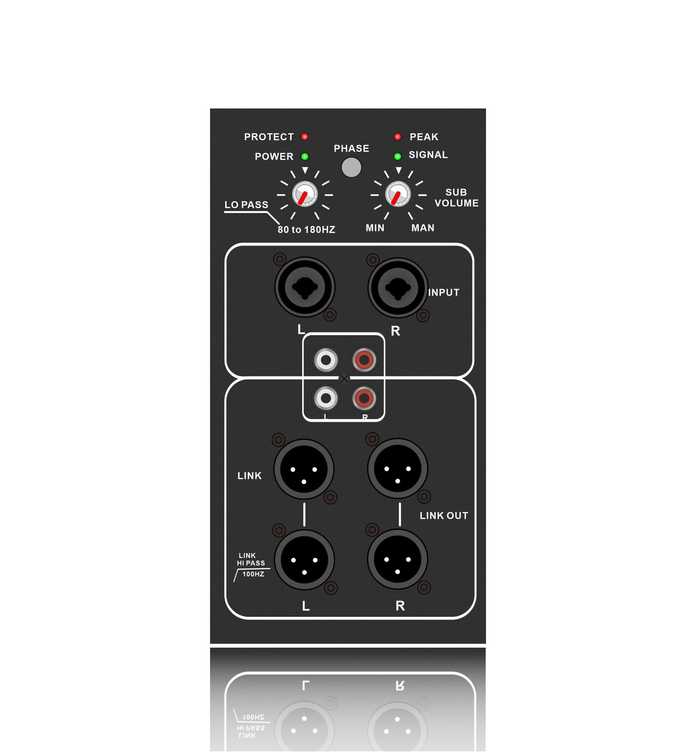 SUB18-2.1-luokan AB tehollinen subwoofer-vahvistin