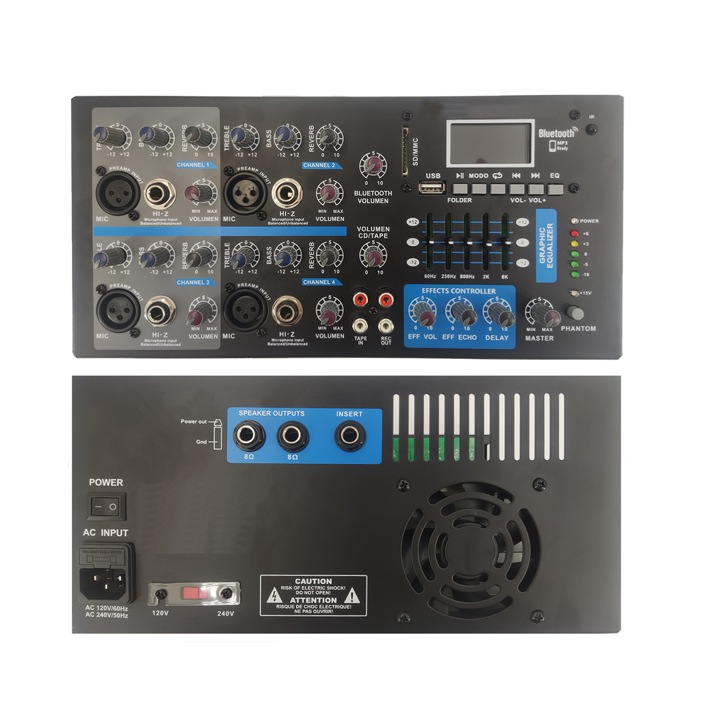 4-kanavainen Bluetooth-karaoke-mikserivahvistin SB4200