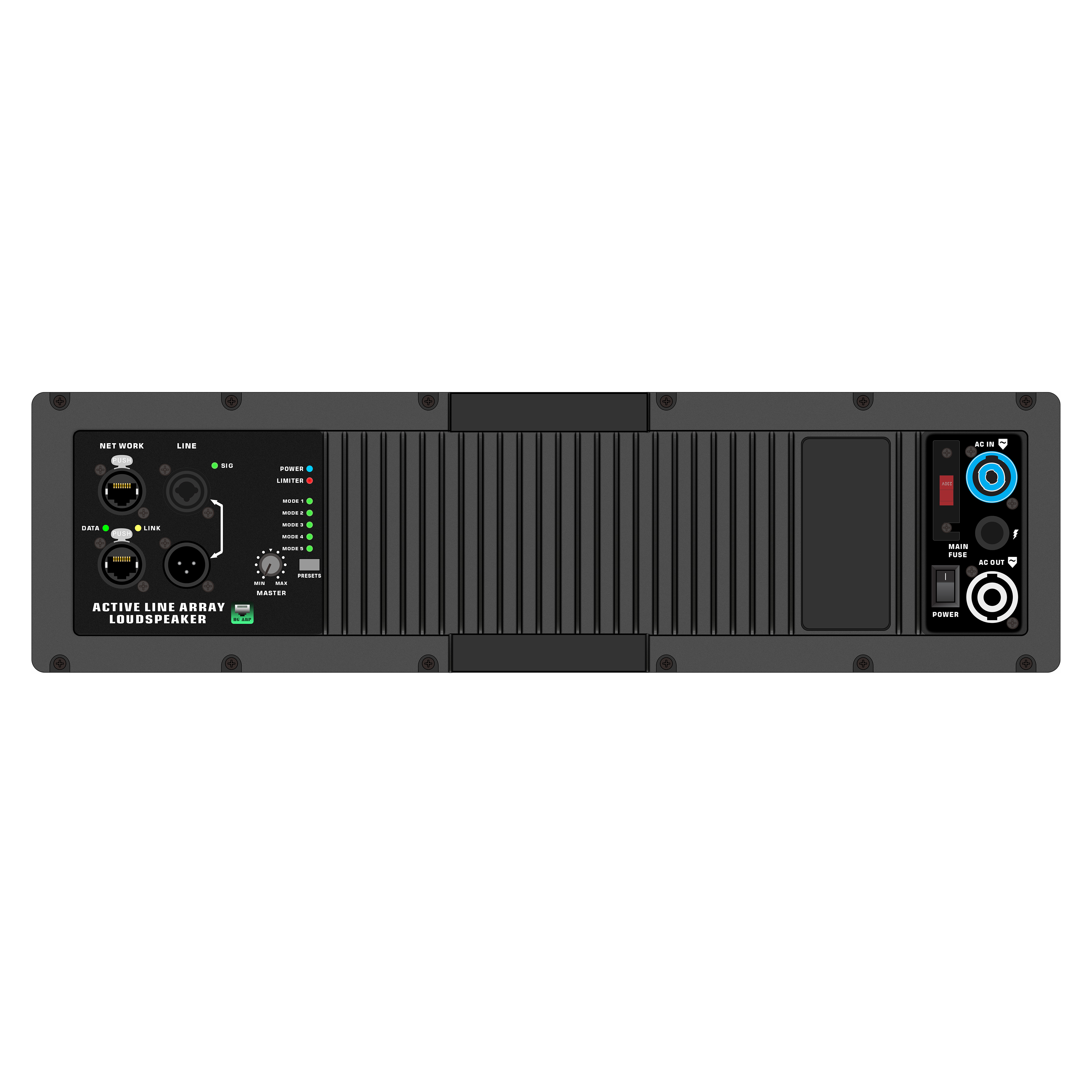 HG485-212 Active Line Array -järjestelmävahvistin RJ45-liittimillä